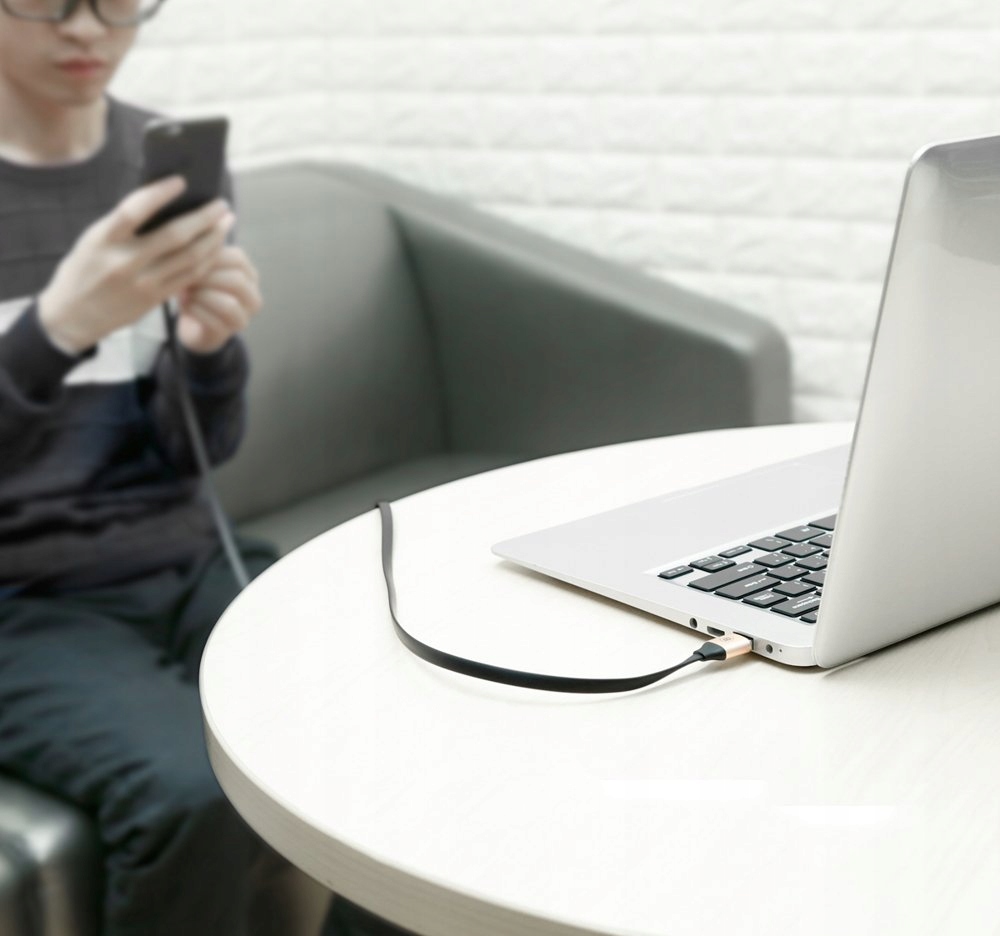 Baseus Krótki Płaski Kabel USB-C do Android Auto Zgodność ze standardem Quick Charge 1.0 Quick Charge 2.0 Quick Charge 3.0