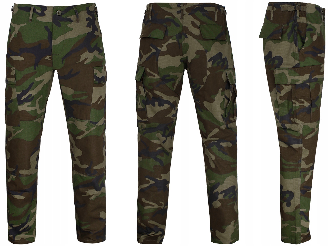 

Spodnie Wojskowe Bdu Slim Fit RipStop Woodland XL