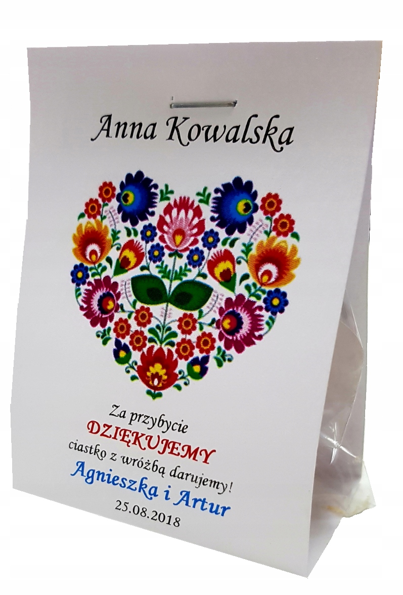 

Folk upominki dla gości ciasteczka + winietki