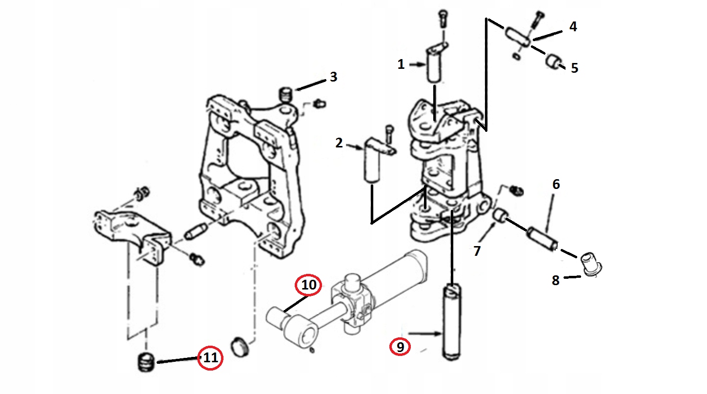 ШТИФТЫ + ВТУЛКИ ЗАДНЯЯ БАБКА ВРАЩЕНИЕ FERMEC 760 820 860