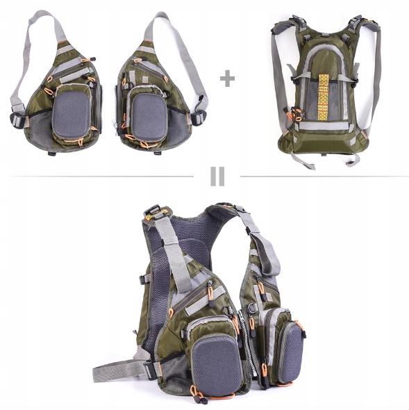 Kamizelka wędkarska spinningowa muchowa + plecak Model Plecak