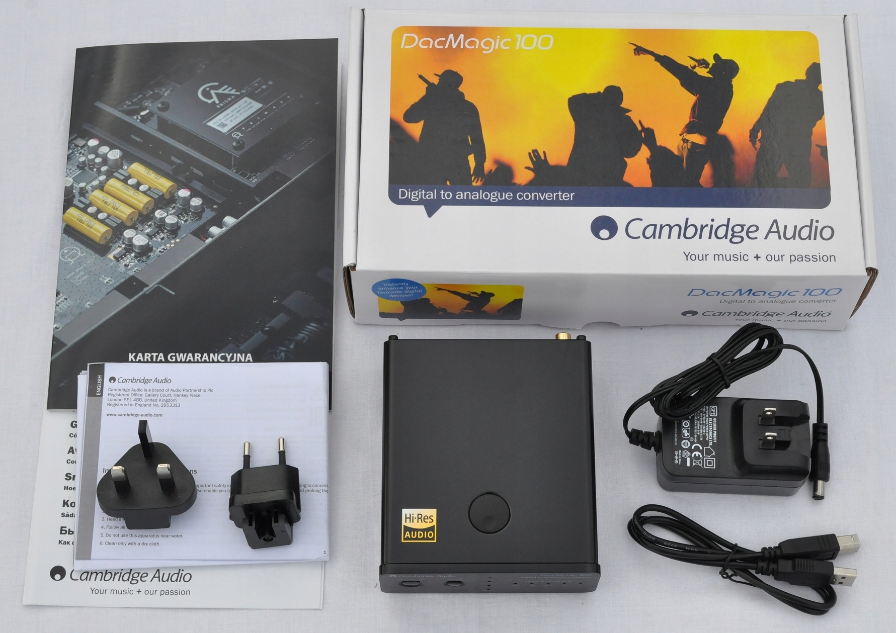 CAMBRIDGE DACMAGIC 100 DAC OPTICAL + 2x COAXIAL + USB-B + Hi-Res + MAŁE THD Marka Cambridge Audio