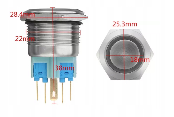 PRZYCISK WANDALOODPORNY 22mm BISTABILNY 3A/250 B P Producent Inna