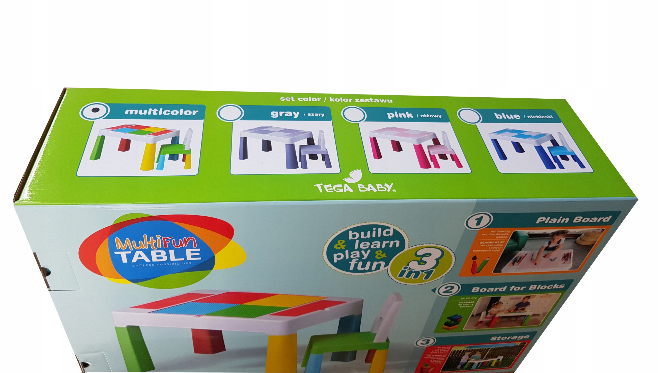 MAMUT MULTIFUN STOLIK+ 2 KRZESEŁKA BLAT do klocków Szerokość stołu 54 cm