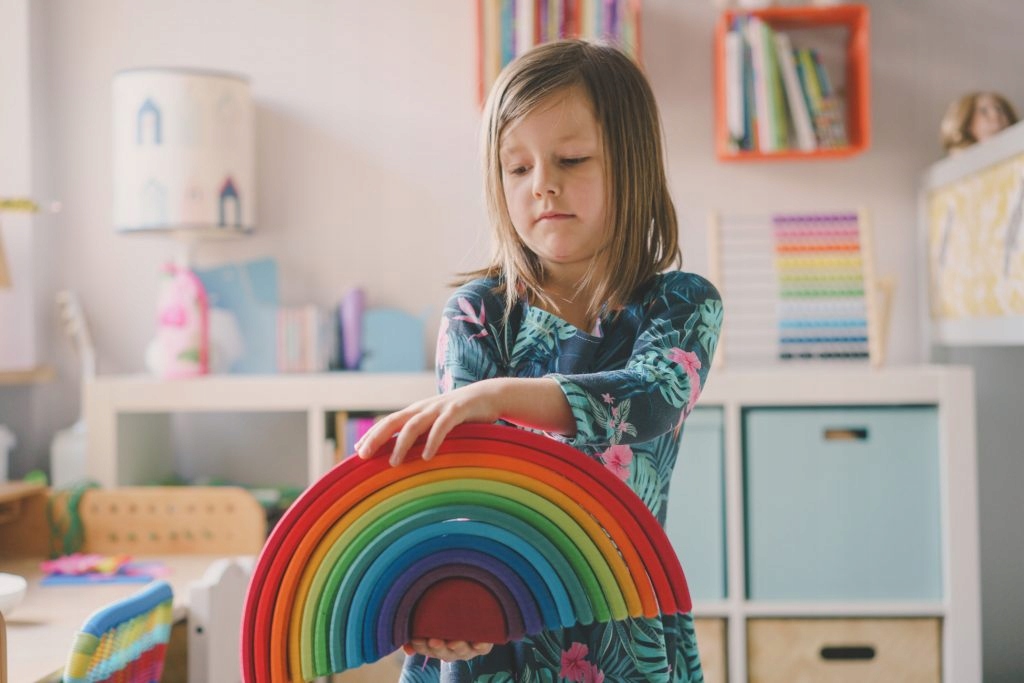 Fa szivárvány 6 elem 0+ színes építőkockák Íjak Dekoráció építés Grimm's Gyermek életkora 12 hónap <