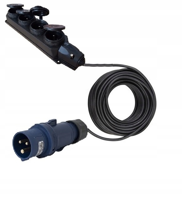 

Redukcja Adapter Camping 16A - Czwórnik Listwa 25M