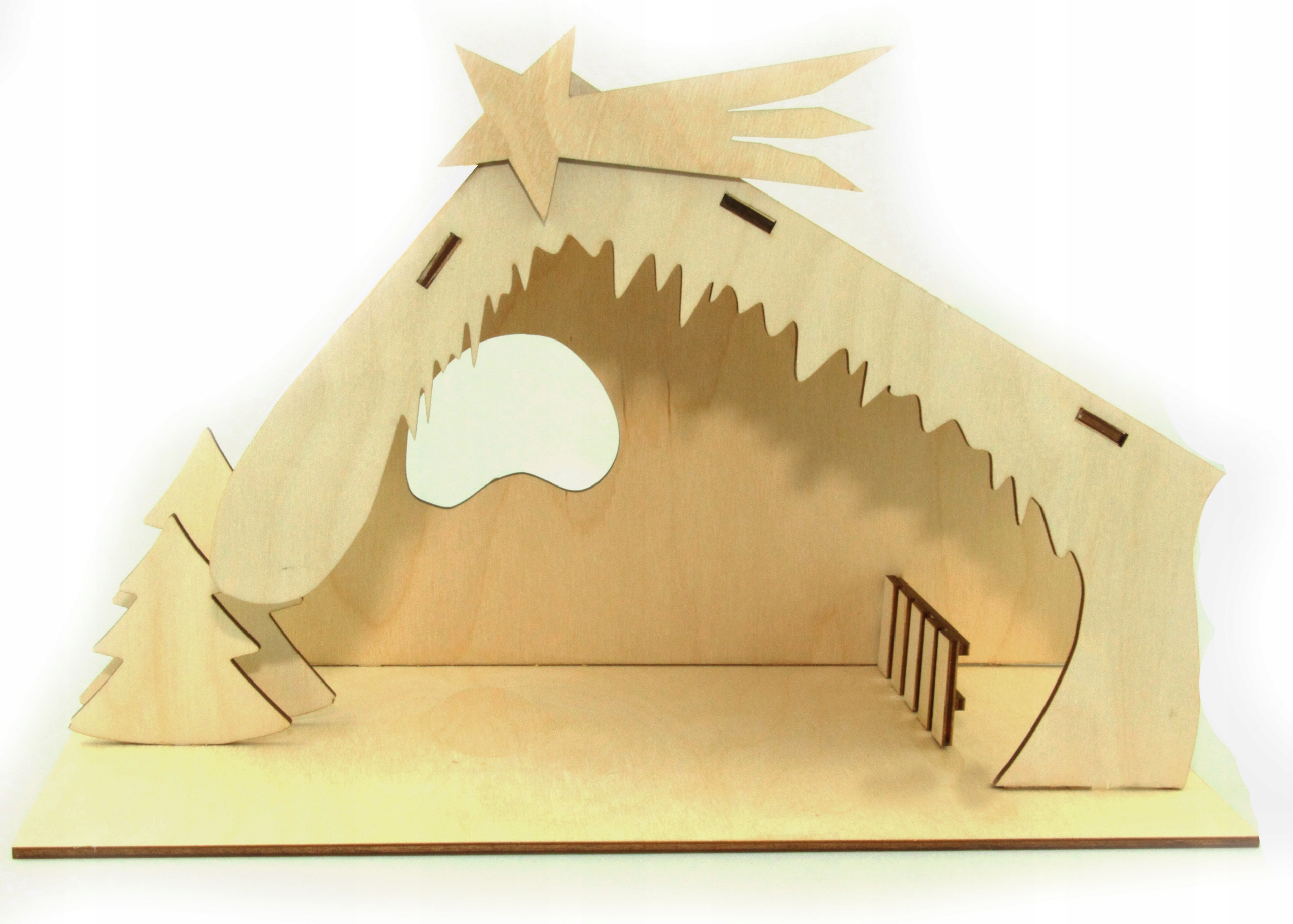 Drewniana tradycyjna szopka dekoracja 30x15x19 cm