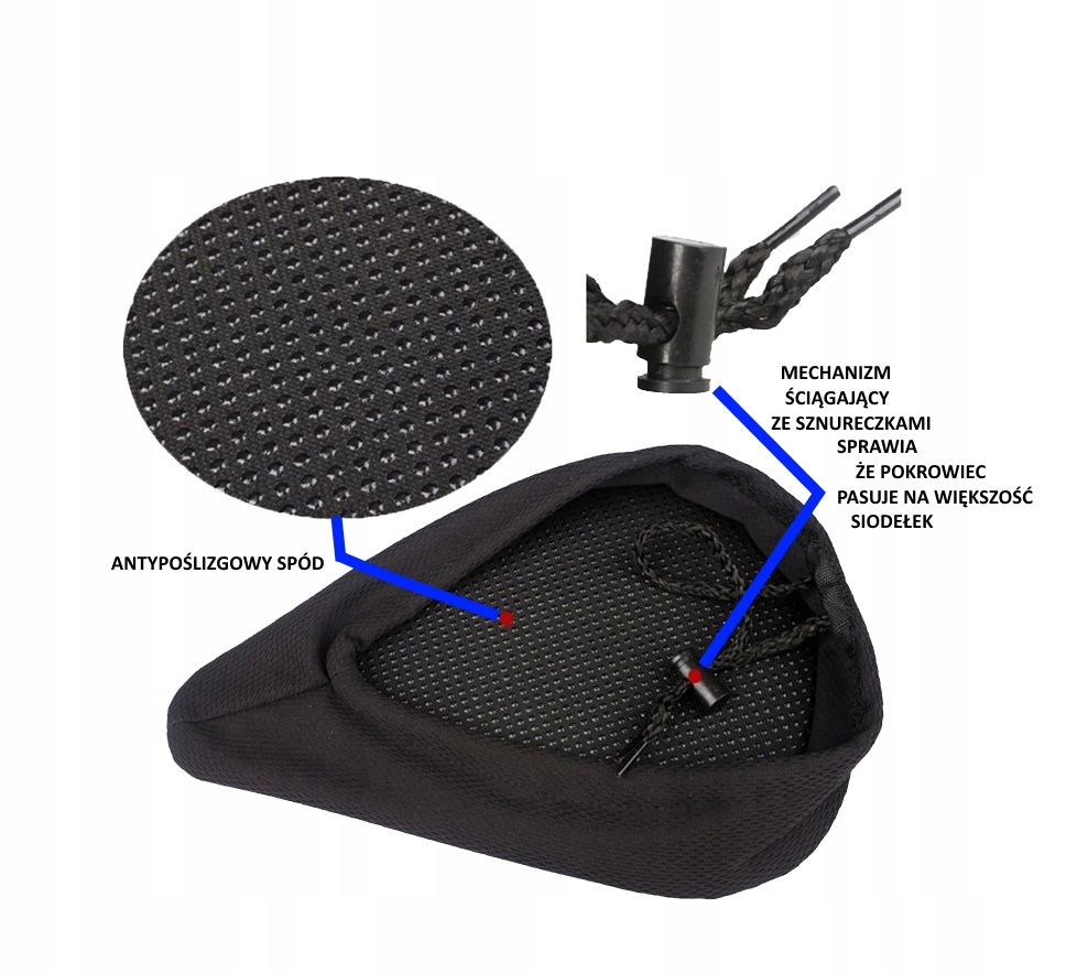 Nakładka żelowa na siodełko rowerowe pokrowiec 3D Szerokość 165 mm