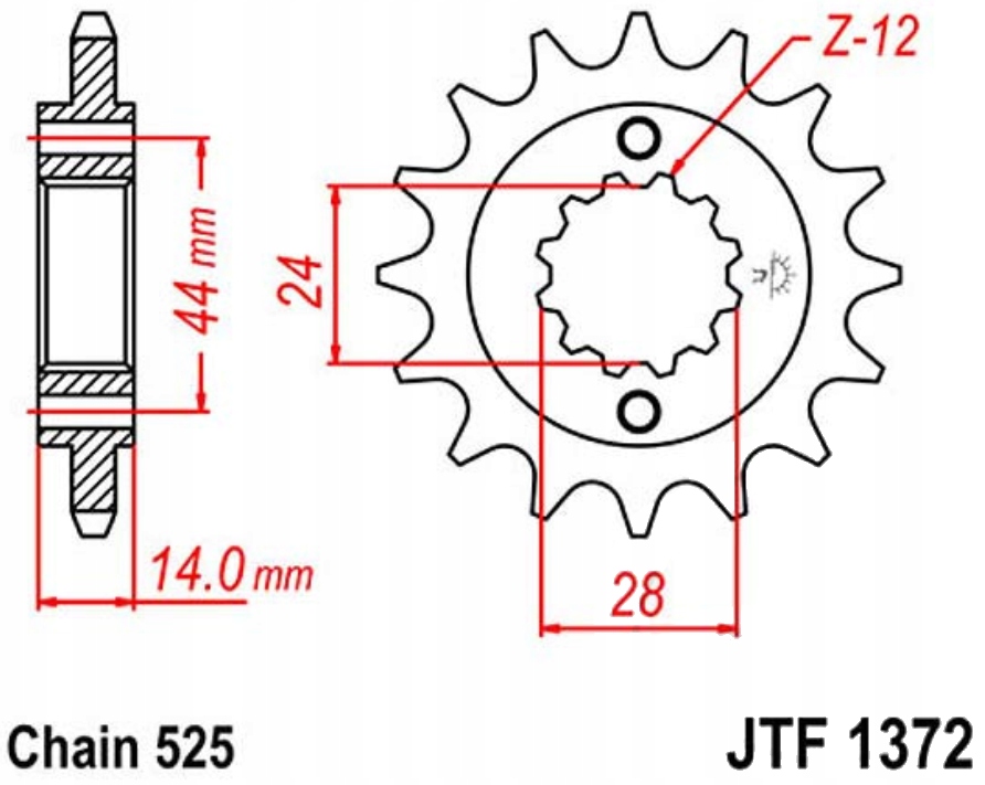Přední ozubené kolo Honda Vt 750 S 10-14 Nové