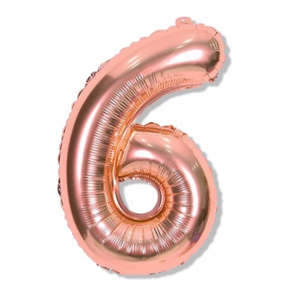 

Balon Cyfra 6 Różowe złoto Rose Gold 86 cm
