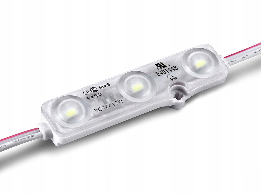 MODUŁ SOCZEWKOWY LED CZERWONY SMD 5730 1,2W 12V