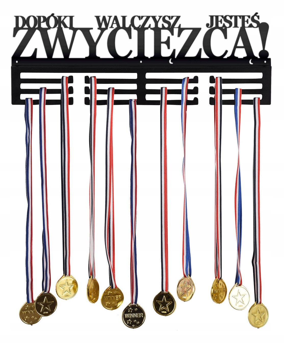 WIESZAK METALOWY NA MEDALE ŚCIENNY ZWYCIĘZCA PIŁKA NOŻNA BIEGANIE 60 cm Rodzaj wieszak na medale