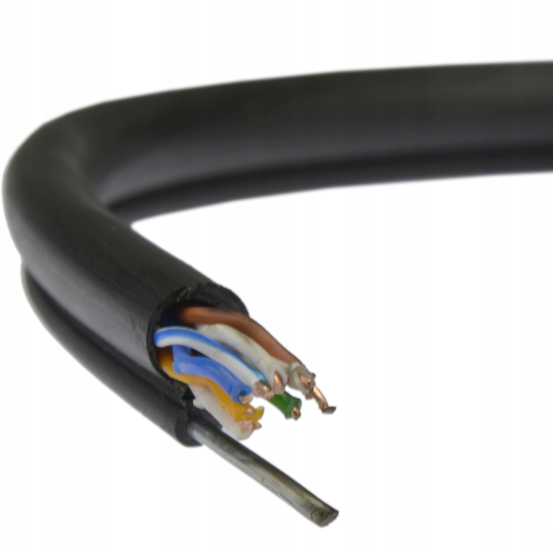 

Kabel skrętka Utp kat.5e zewnętrzny z linką nośną
