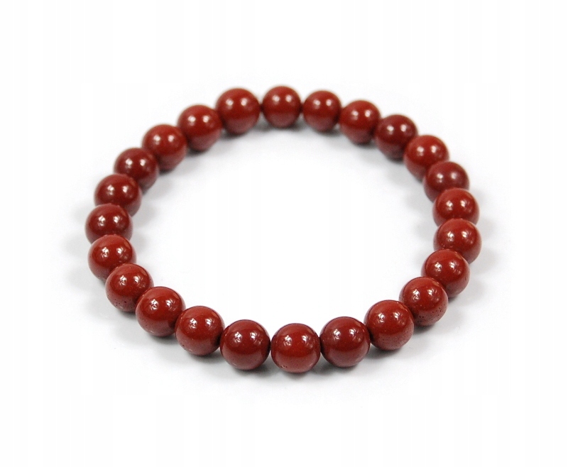 

Bransoletka naturalny Jaspis Czerwony 8mm gumka