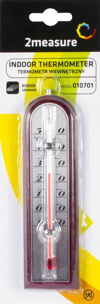 TERMOMETR POKOJOWY WEWNĘTRZNY DREWNIANY 0107 mahoń