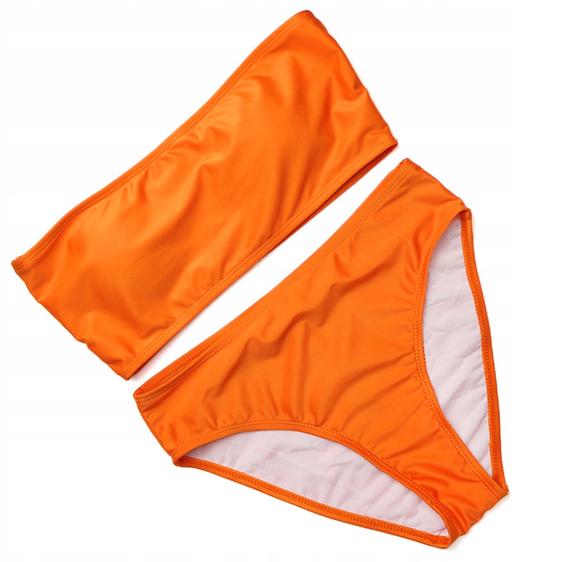 STRÓJ KĄPIELOWY DWUCZĘŚCIOWY SEXY BIKINI MAJTKI WYSOKI STAN OPASKA KOLORY S Wzór dominujący bez wzoru