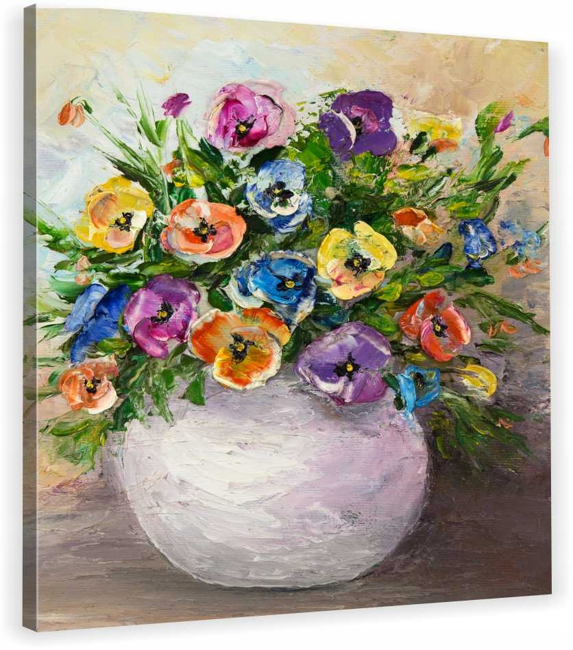 

Obraz Na Płótnie Malowany Bukiet 70x70x2cm