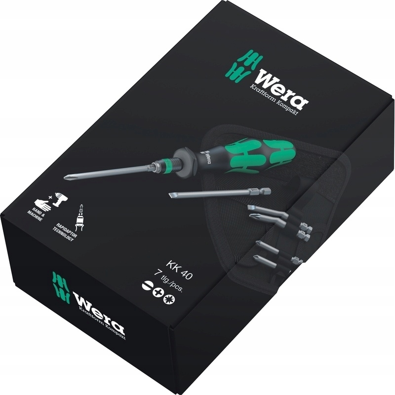 Sada šroubovacích bitů 6 Ks 89 mm Wera Kraftform Kompakt 40 Rapidaptor