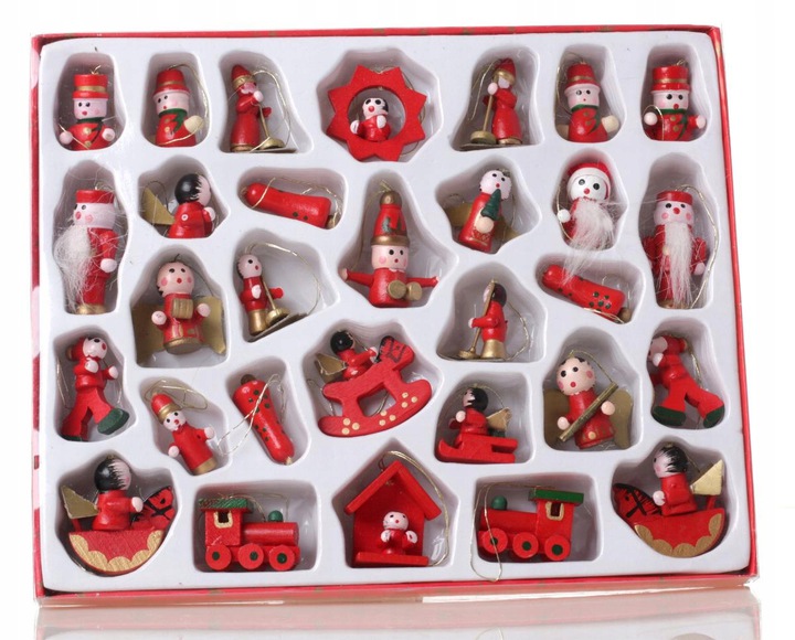 

Bombki dla dzieci Drewniane zawieszki 30szt __Z6