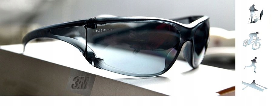 OKULARY 3M V PRZECIWSŁONECZNE Mocne Rowerowe ETUI Model 3M V