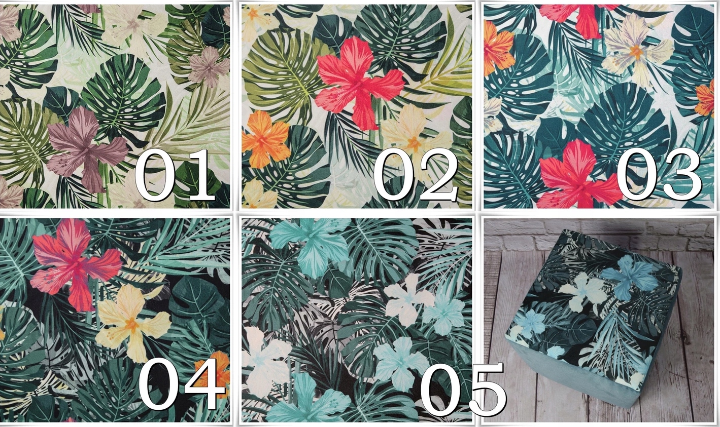 PUFA PUFY 40x40x40 TROPIC LIŚCIE MONSTERA Szerokość mebla 40 cm