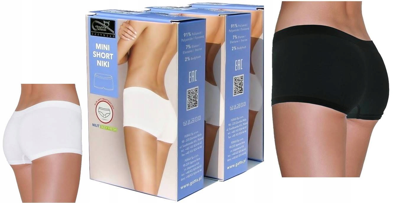 

3-PAK Gatta Mini Szorty Niki Damskie Bezszwowe r.M