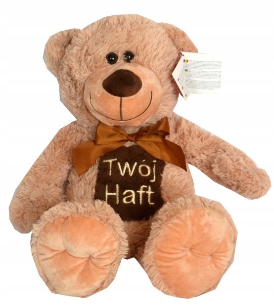 

Duży Miś pluszak Haft Walentynki Chrzest Metryczka