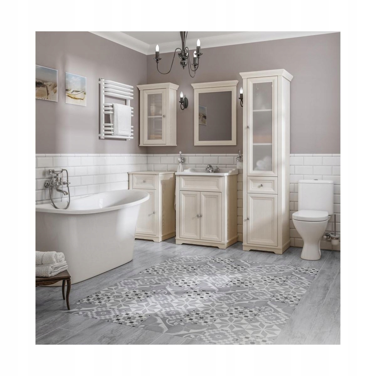 Umywalka ceramiczna 80 cm retro prostokątna Marka Comad