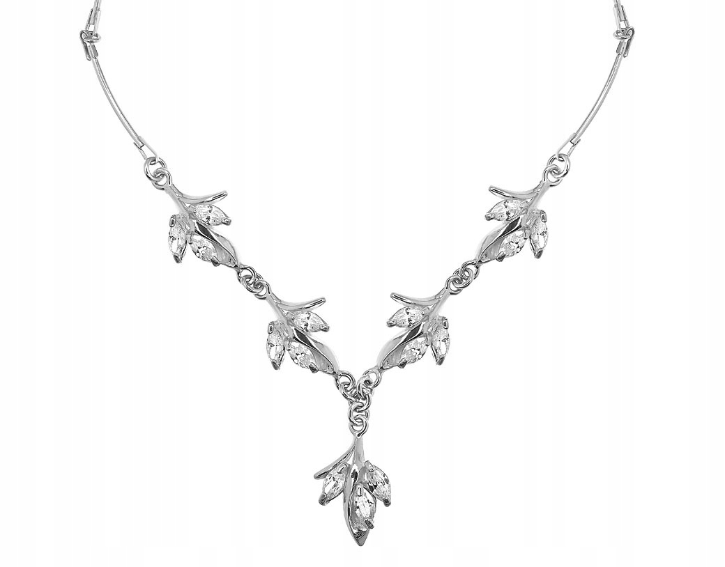 

Srebrny Naszyjnik Zdobione Z Cyrkoniami Ślubny 925