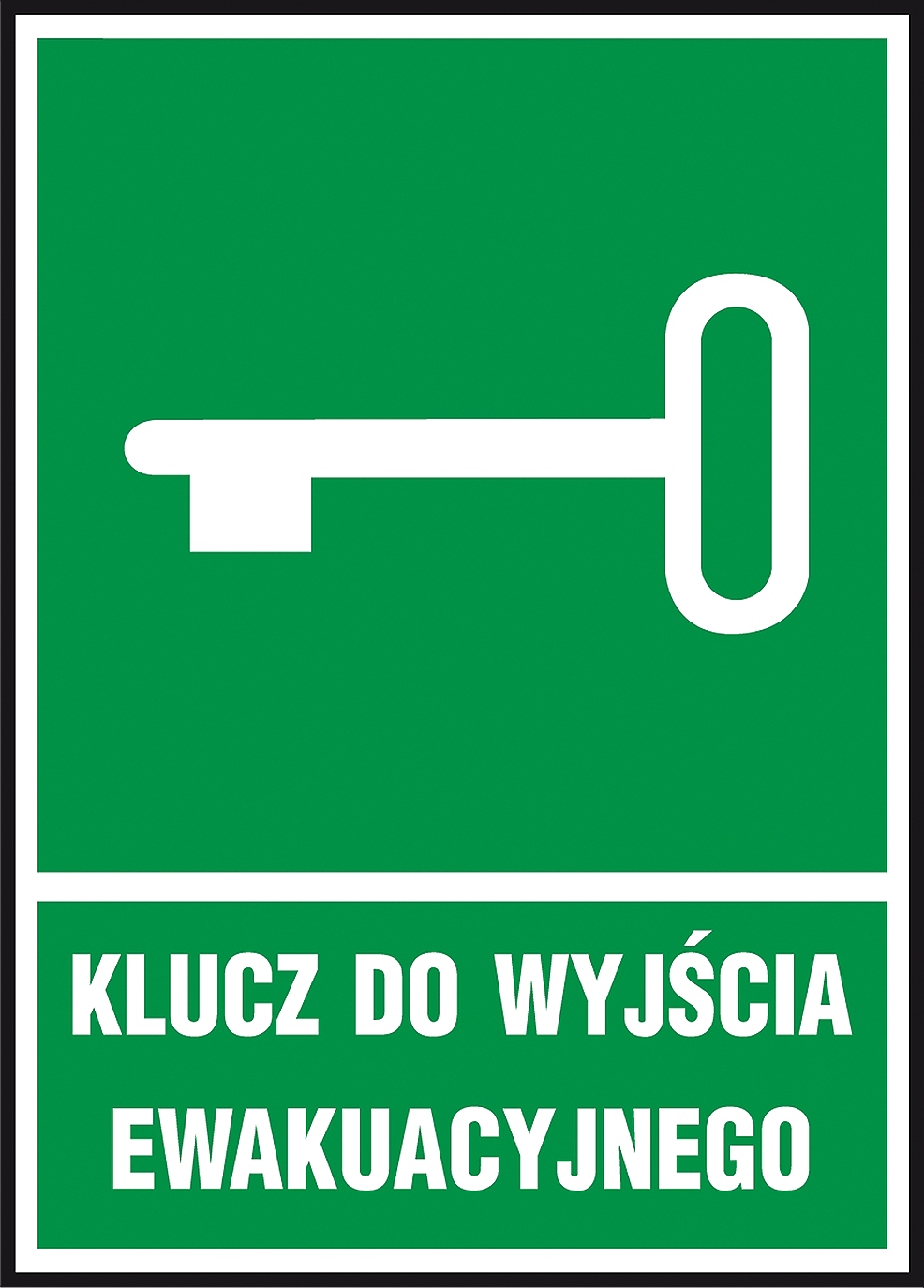 

Znak Klucz do wyjścia ewakuacyjnego Z-21E Pt 15x20