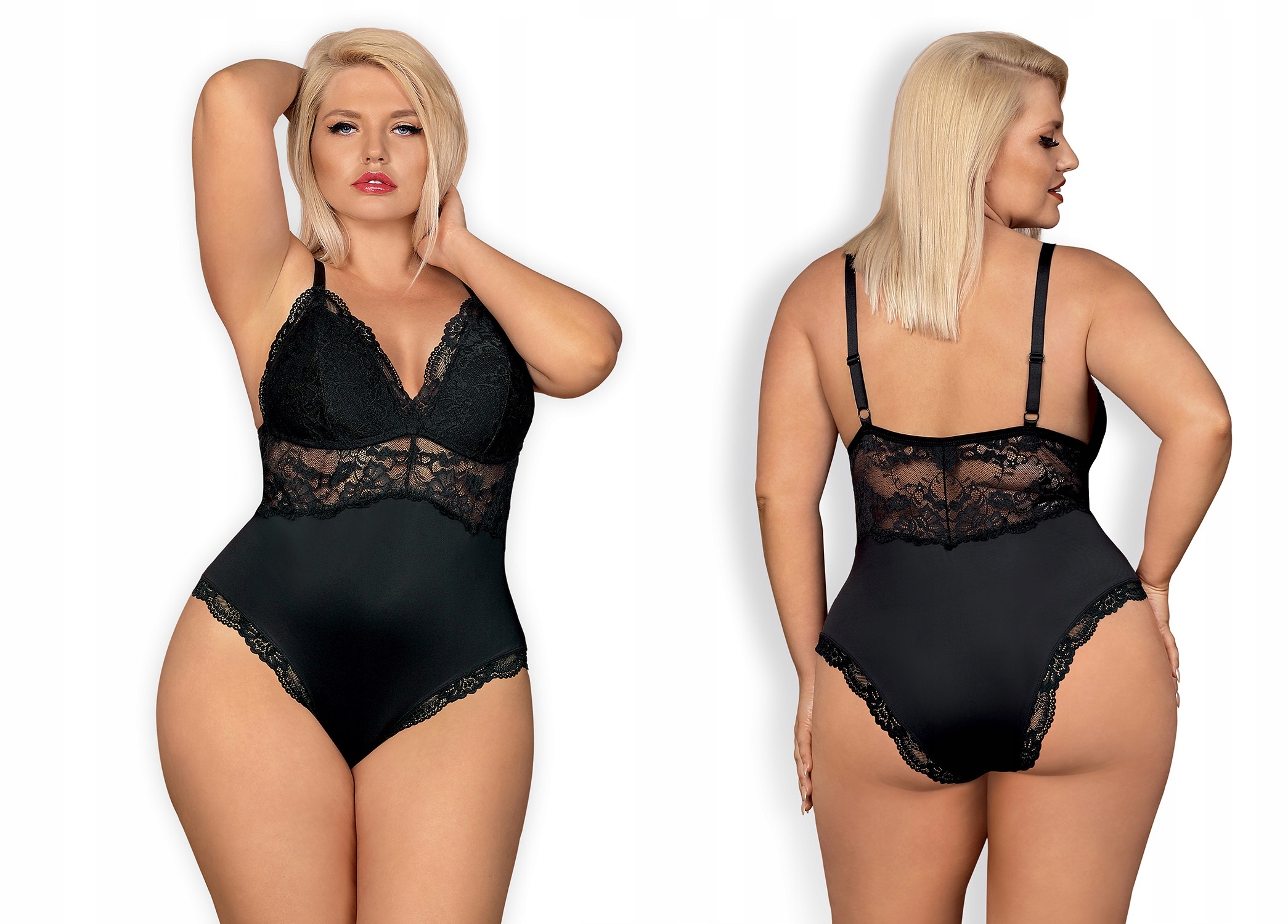 

Obsessive 810-TED-1 Body z koronką *2XL* czerń Hit