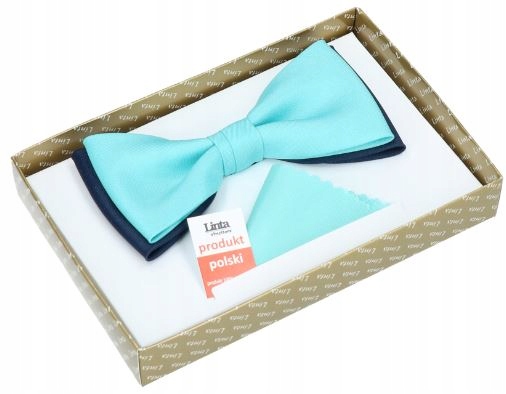 

Mucha Muszka Męska Błękitna Poszetka Pudełko