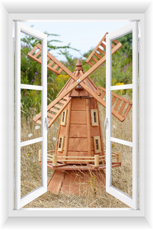 

Fototapeta Okno 3D Ogród Pergola Kwiaty 80x120