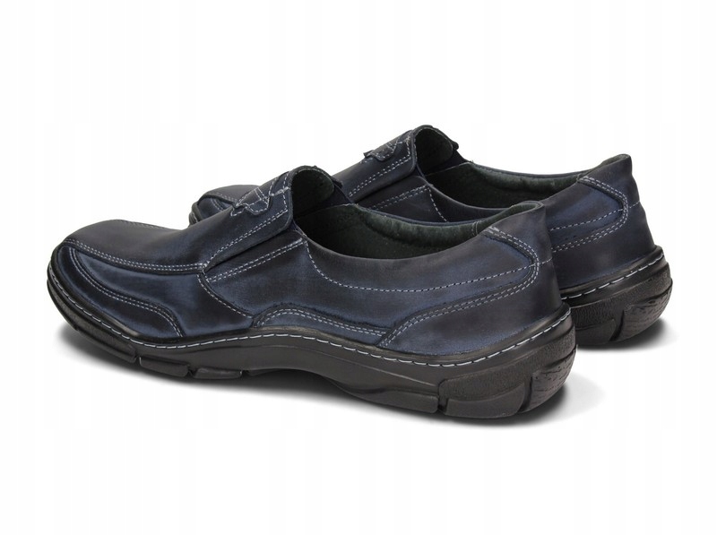 MOKASYNY PÓŁBUTY POLSKIE SKÓRA SYRIUS 150 BLUE 45 Materiał wkładki skóra naturalna