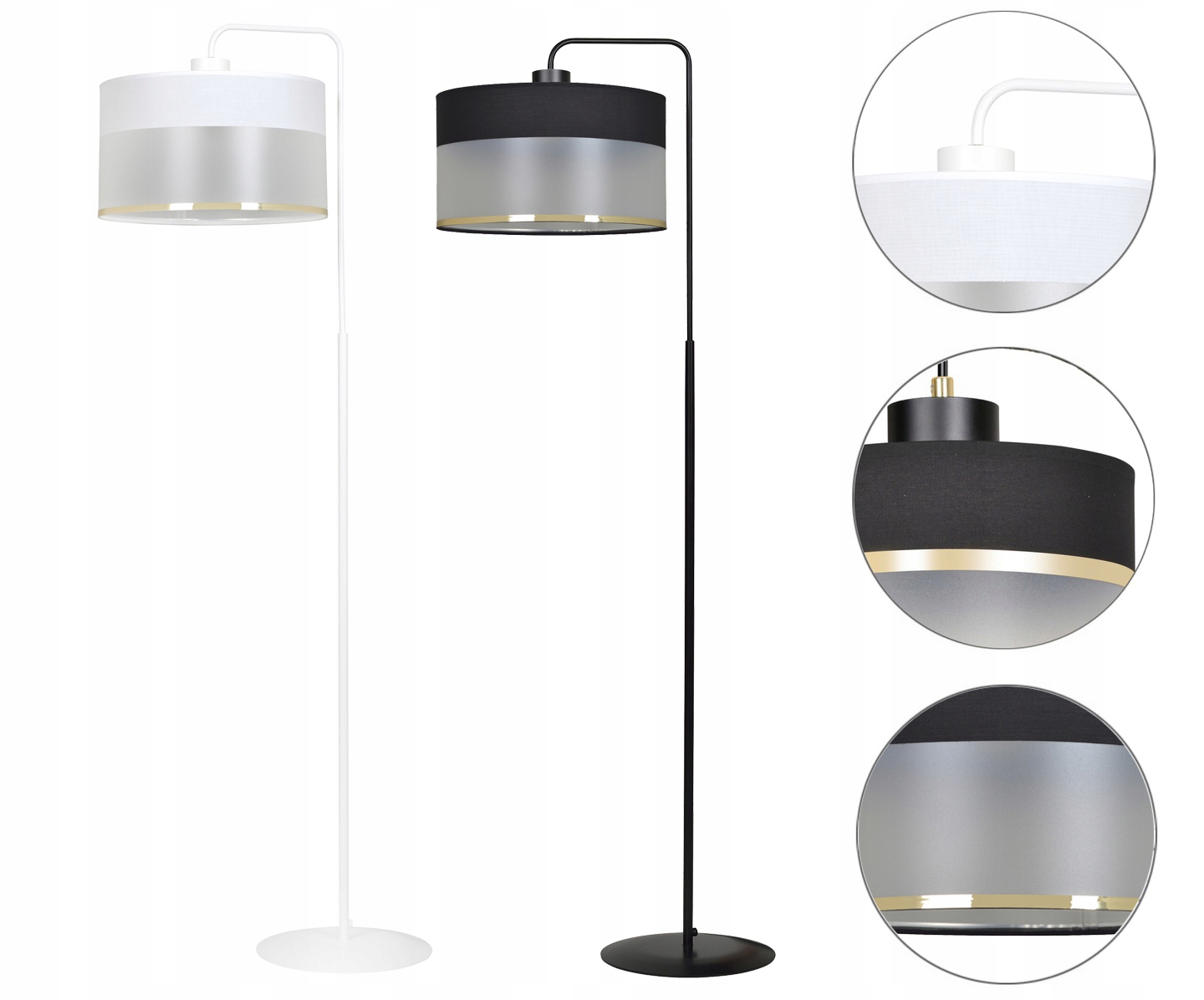 NOWOCZESNA LAMPA STOJĄCA PODŁOGOWA ABAŻUR MUTO LED Średnica/szerokość klosza 35 cm