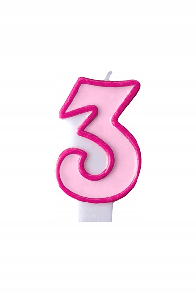 ŚWIECZKA URODZINOWA RÓŻOWA 3 TRZY URODZINY
