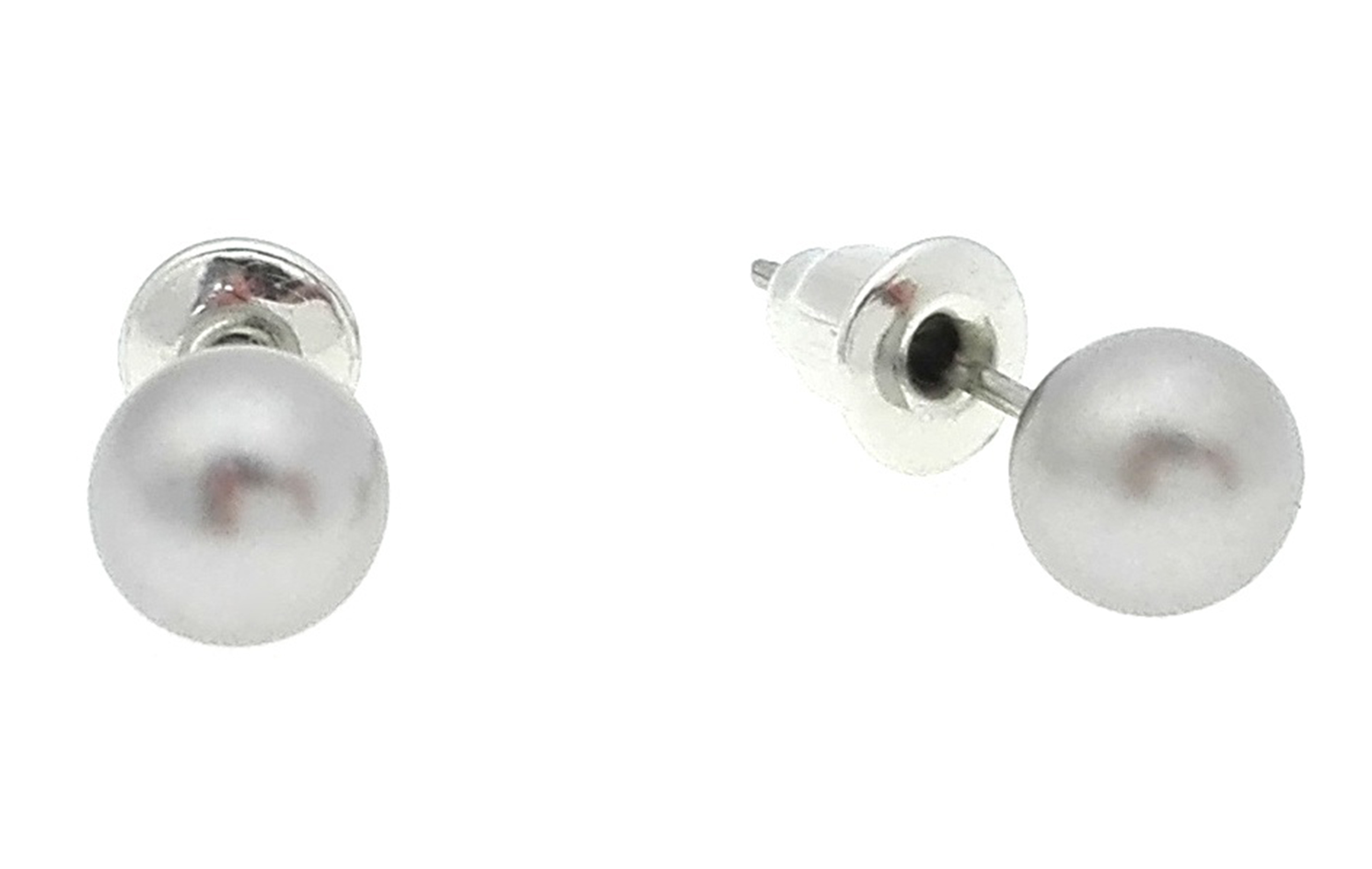 

K223-34 Kolczyki Perełki 6mm - Kol. Szaro-brązowy