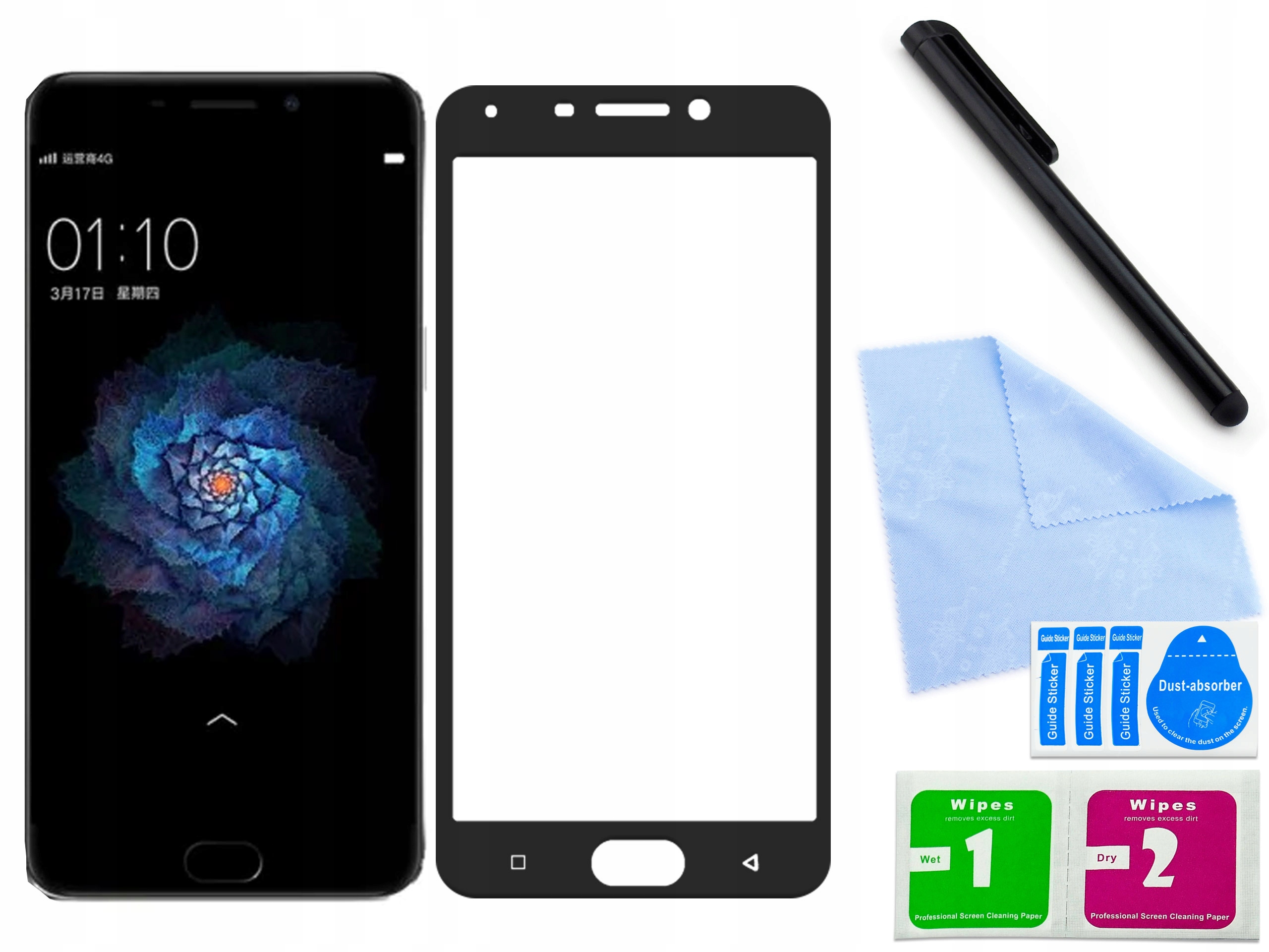 

Zaokršglone szkło 3D hartowane do Oppo R9 Czarne