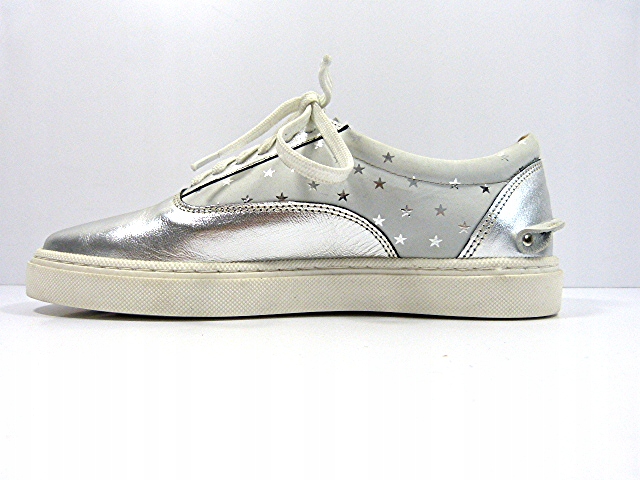 Creepersy srebrne skórzane gruba podeszwa Star 36 Kolekcja wiosenna