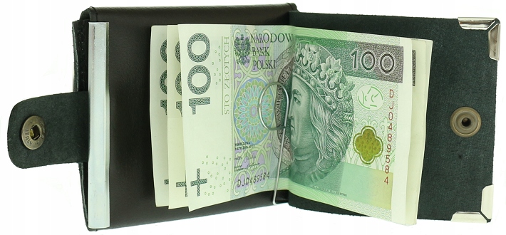 

Polska banknotówka cienki portfel skórzany bilon