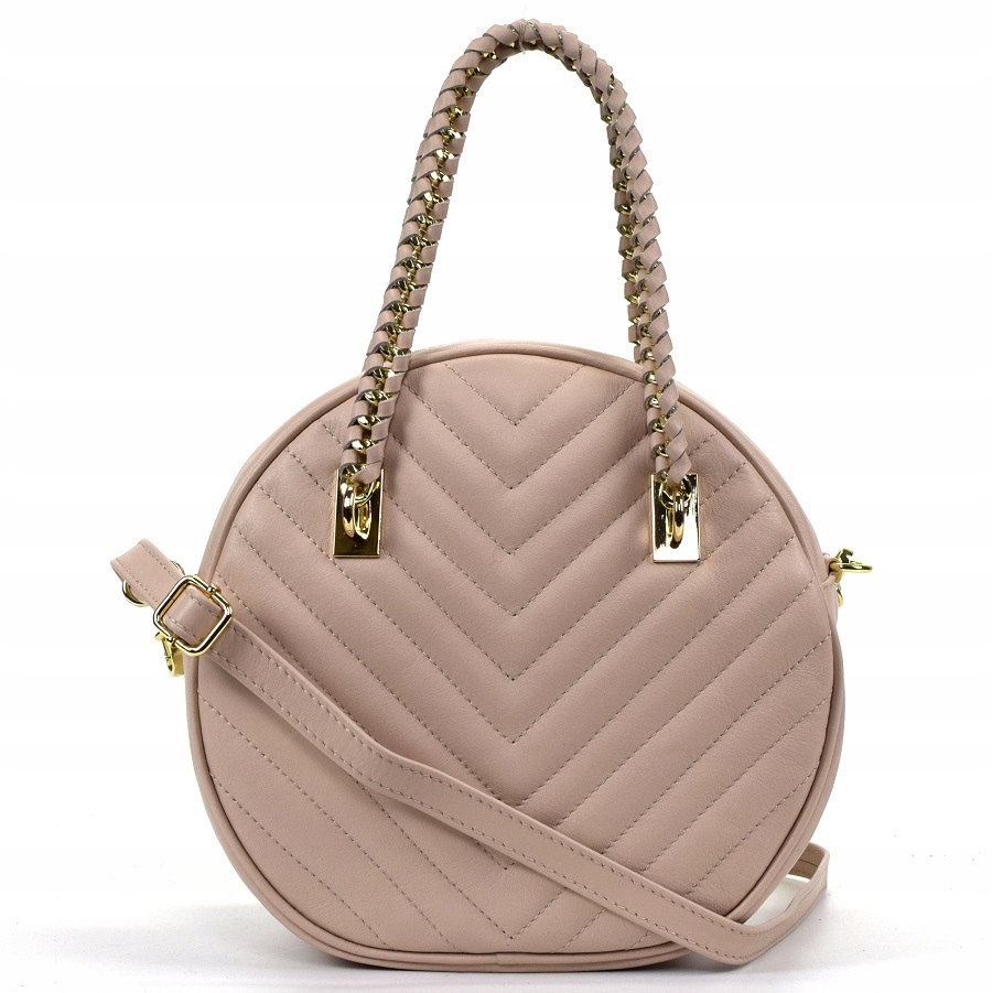 TOREBKA KUFEREK PIKOWANA SKÓRA NAT RÓŻOWA 717B LUX Kolor różowy