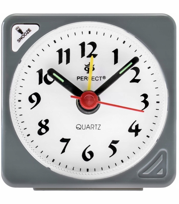 BUDZIK KWARCOWY ZEGAR PERFECT SNOOZE RE03 szary