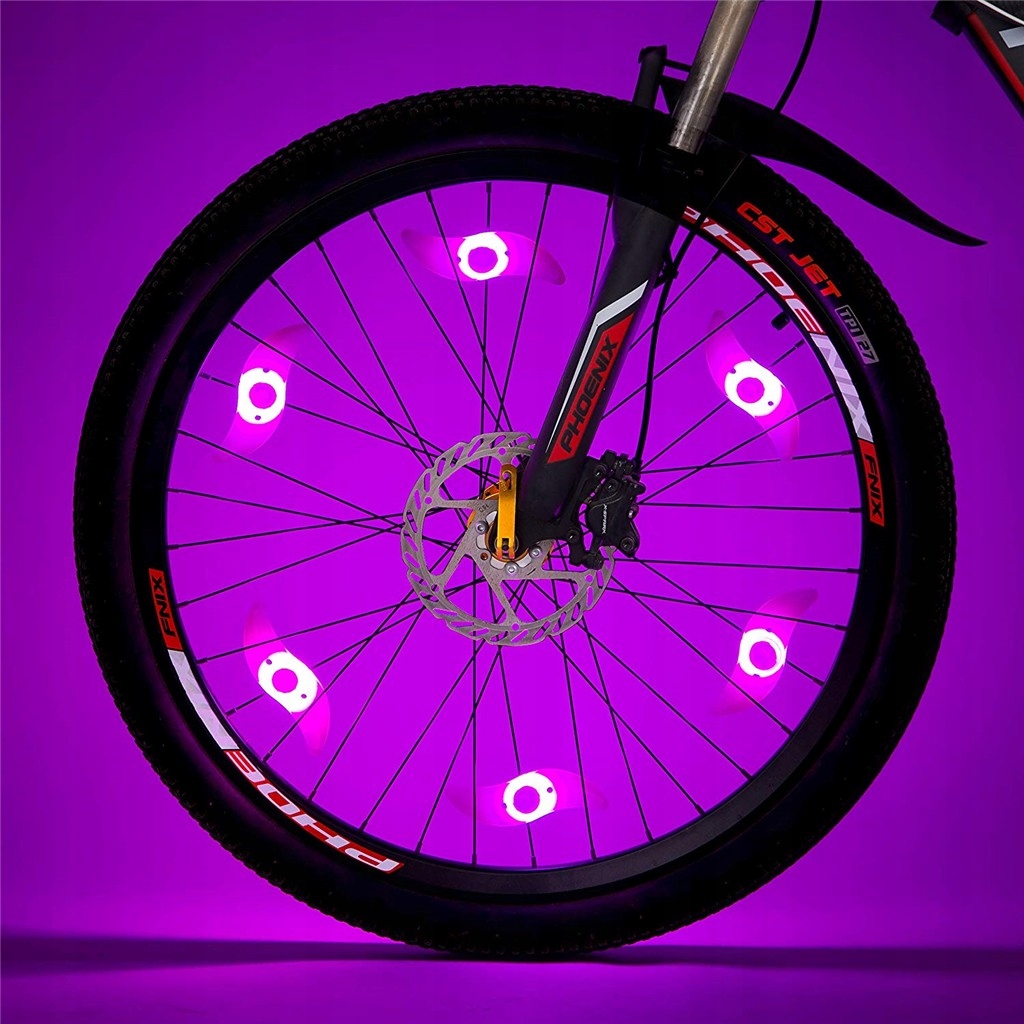 LAMPKA LED NA SZPRYCHY KOŁA ROWER NAKŁADKA KOLORY Liczba trybów świecenia 3