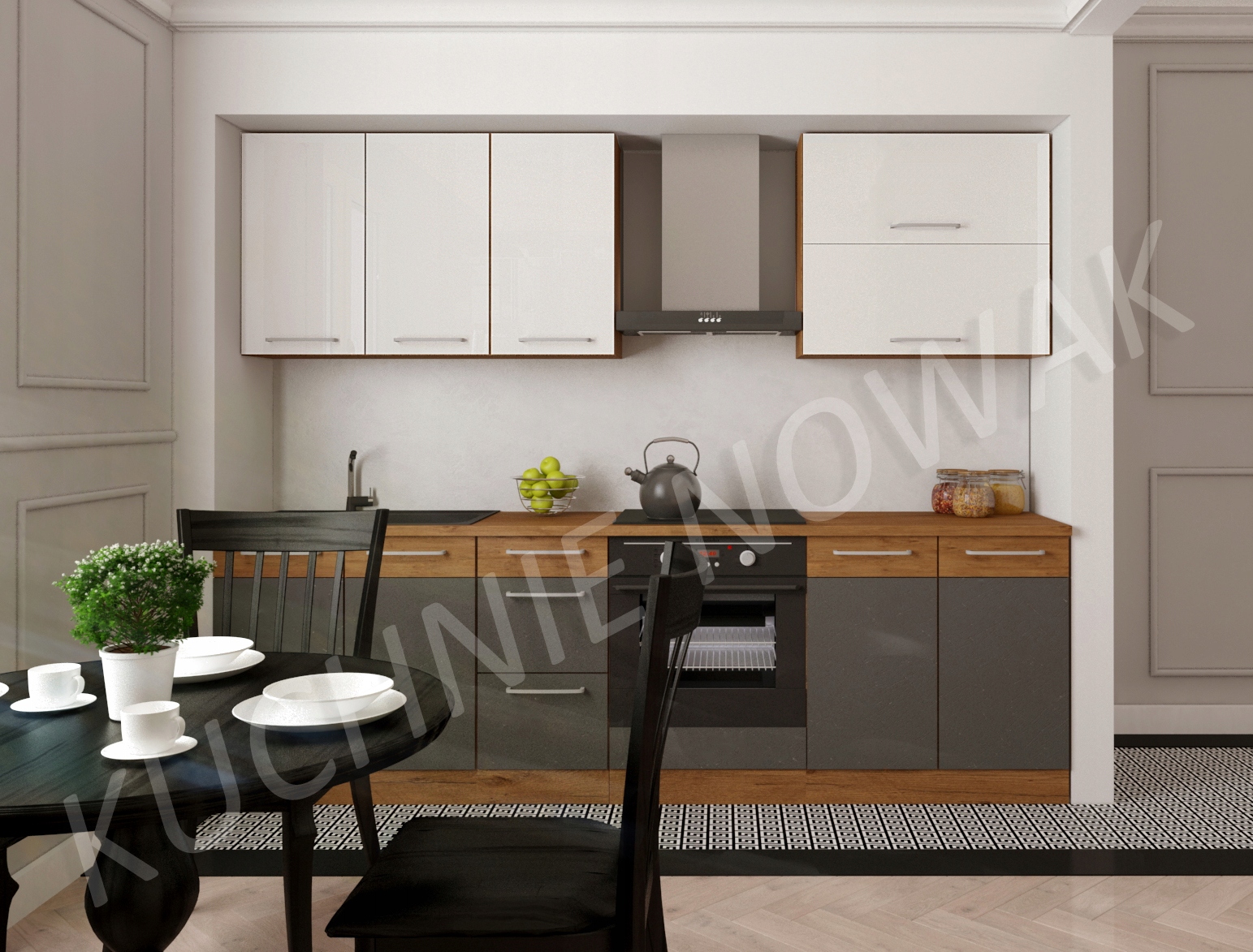 NOWOCZESNE MEBLE KUCHENNE LIZA 260 POŁYSK MDF Materiał płyta MDF