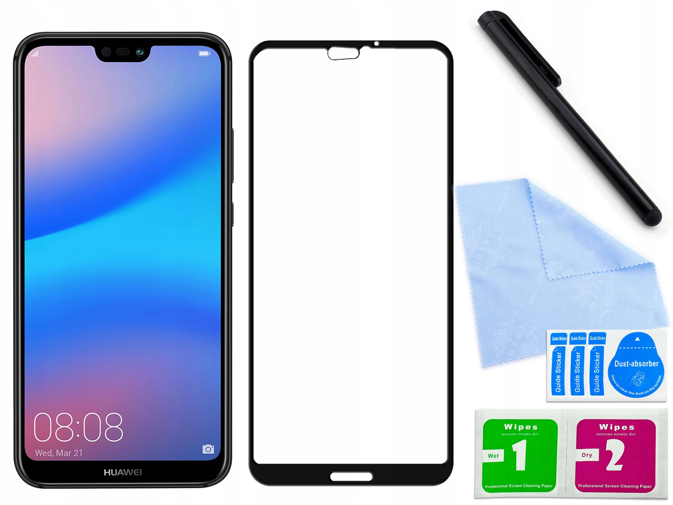 

Zaokrąglone szkło hartowane Huawei P20 Lite Czarne
