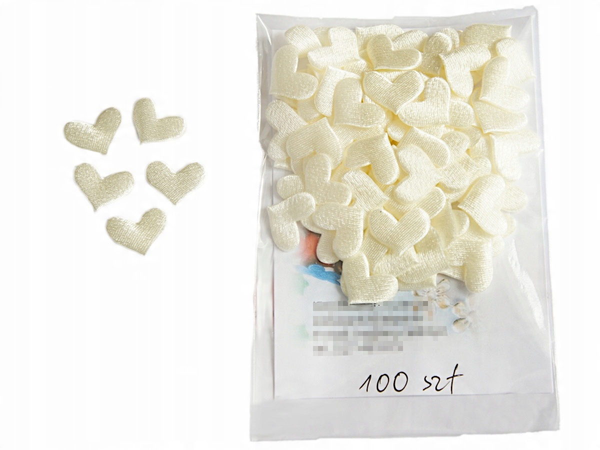 

Aplikacje Serduszka, Ecru; 100 sztuk-promoPak