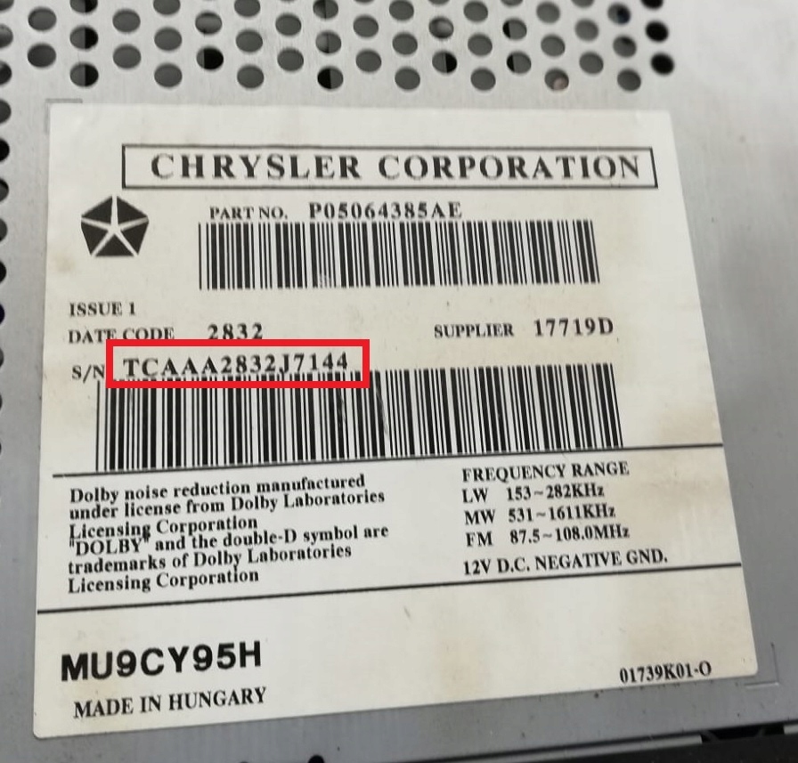 CHRYSLER JEEP DODGE # KOD DO RADIA # ROZKODOWANIE Marka inna