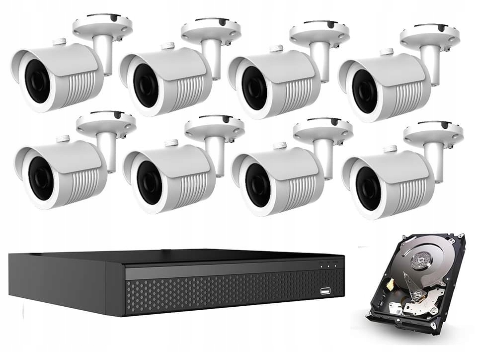 Sada pro monitorování WiFi 8 kamer 2Mpx Fhd IR30m
