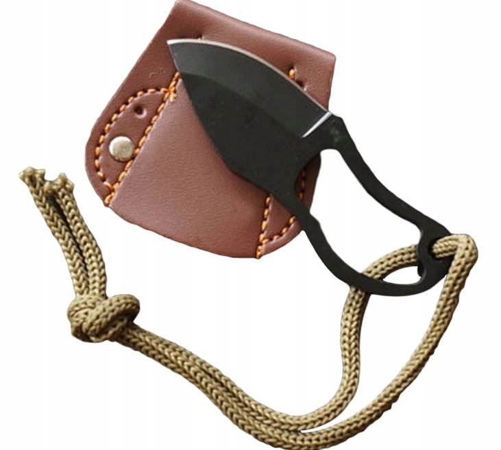 MAŁY NÓŻ Z ZAWIESZKĄ OTWIERACZ W RĘKOJEŚCI, POCHWA