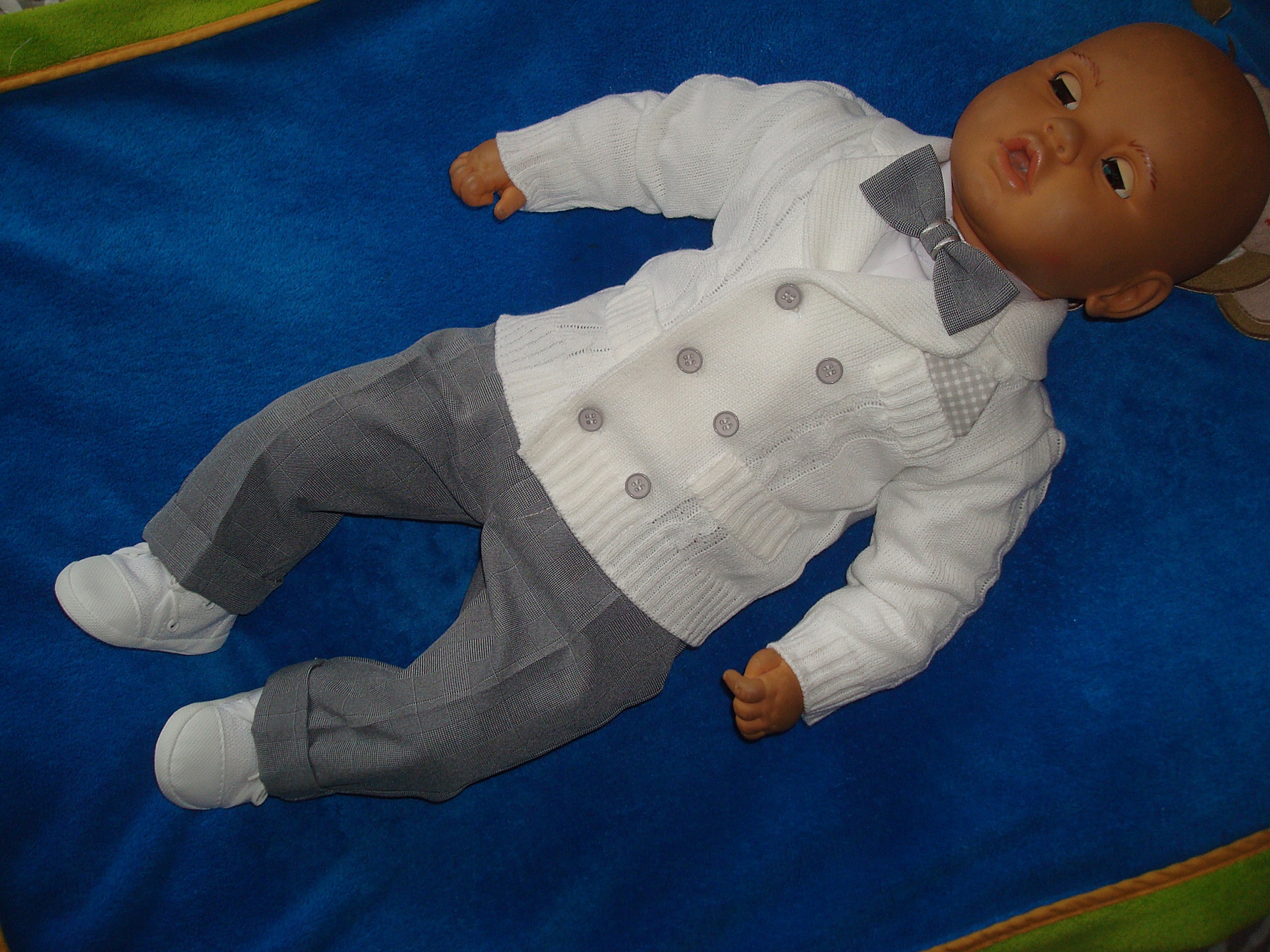 SWETEREK W STYLU MARYNARKI DO GARNITURKU r.74 Rodzaj zapinany